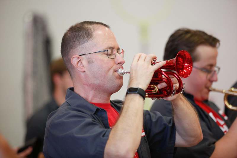 a man playing a trumpet