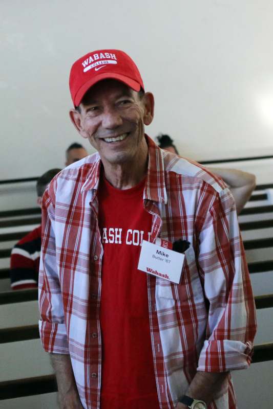 a man in a red hat