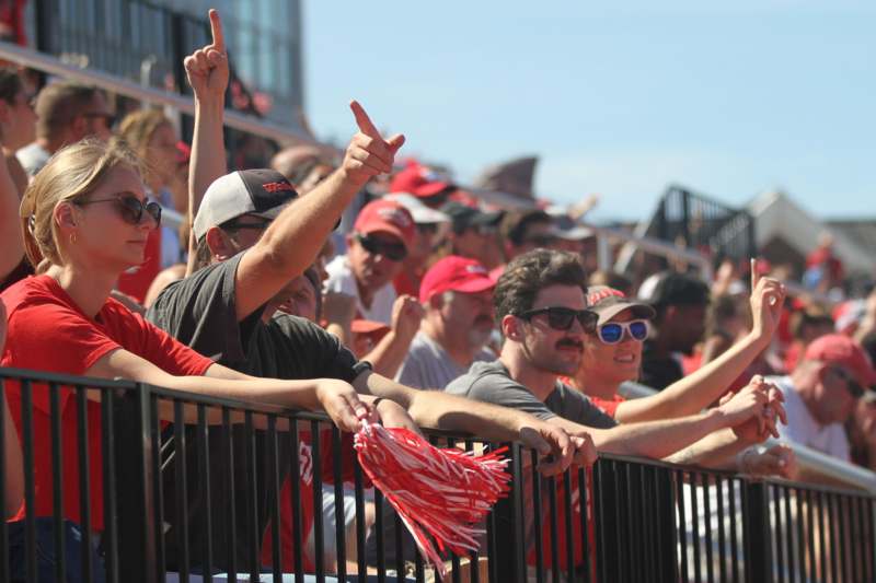 a group of people in a stadium