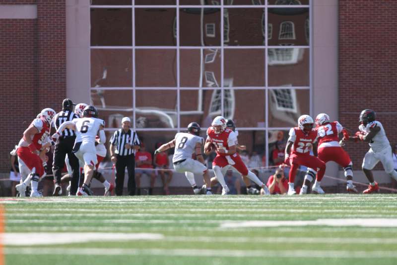 a group of football players on a field