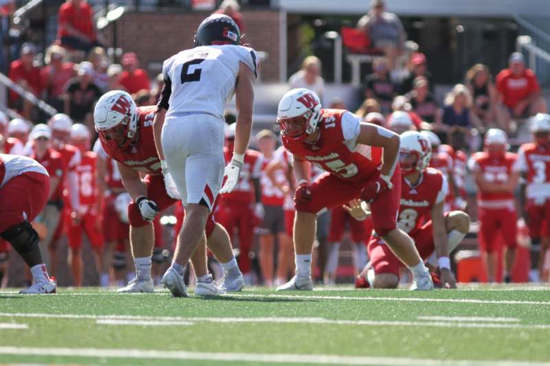 a group of football players on a field