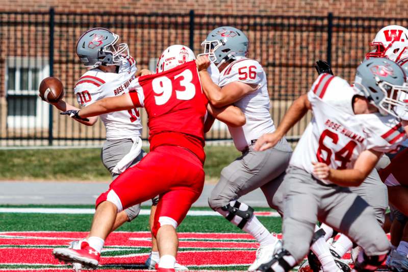 a group of football players playing