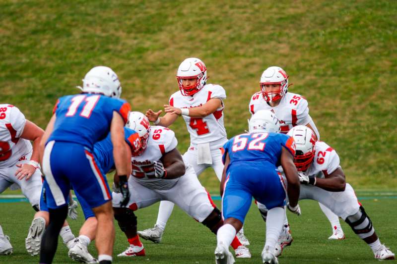 a group of football players on a field