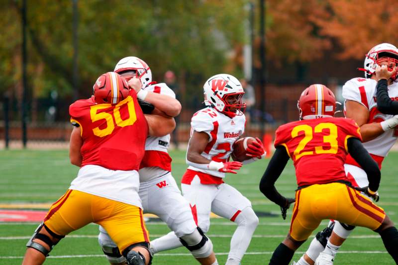 a group of football players on a field