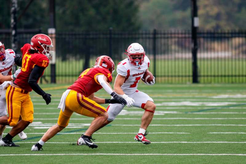 a group of football players on a field