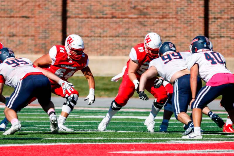 a group of football players on a field