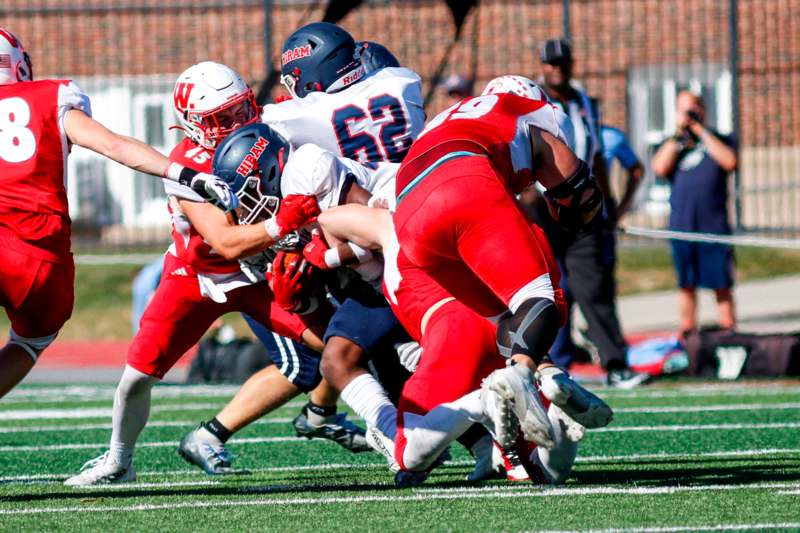 a group of football players on a field