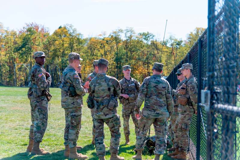 a group of soldiers standing in a line