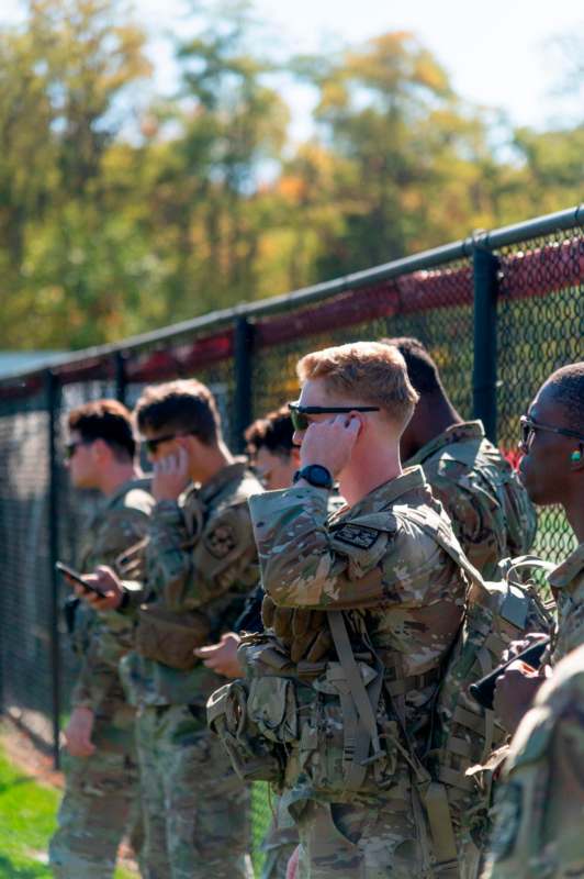 a group of soldiers in a line