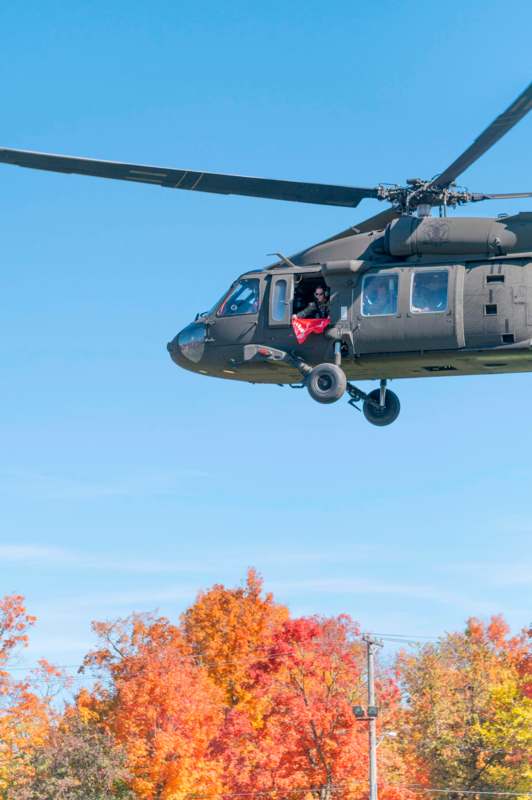 a helicopter flying in the sky