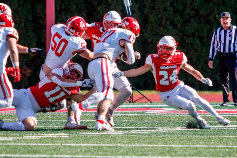 a group of football players on a field