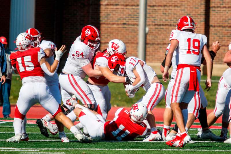 a group of football players on a field