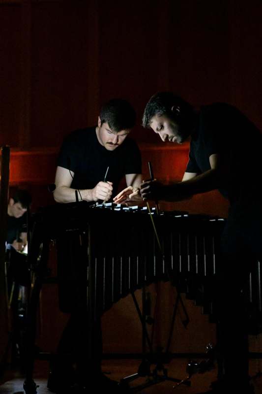 a man playing a xylophone