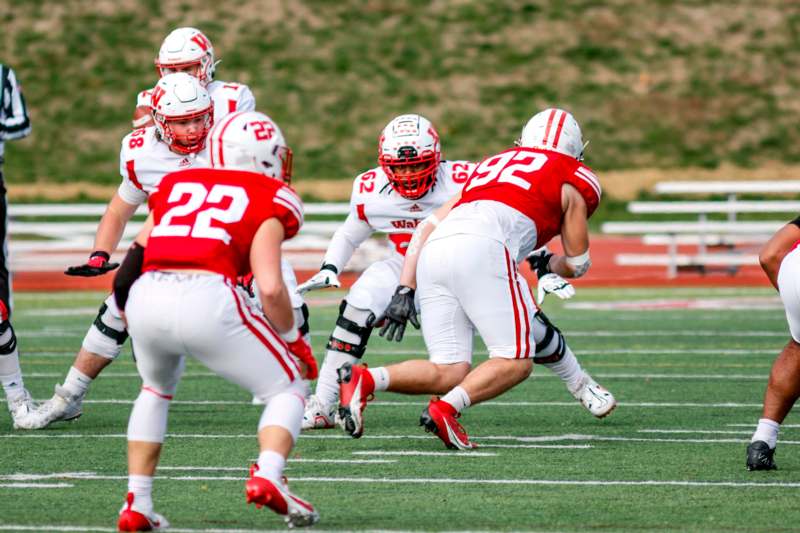 a group of football players on a field