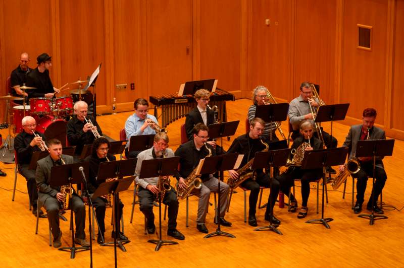 a group of people playing instruments