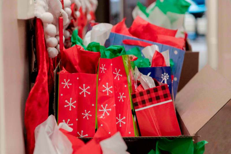 a group of gift bags