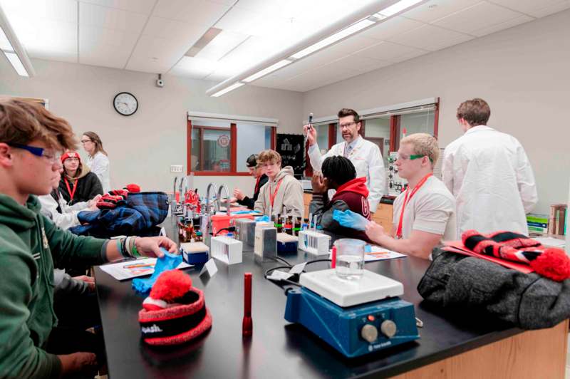 a group of people in a lab