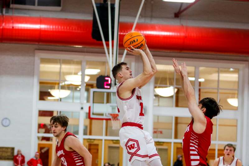 a basketball player in a gym