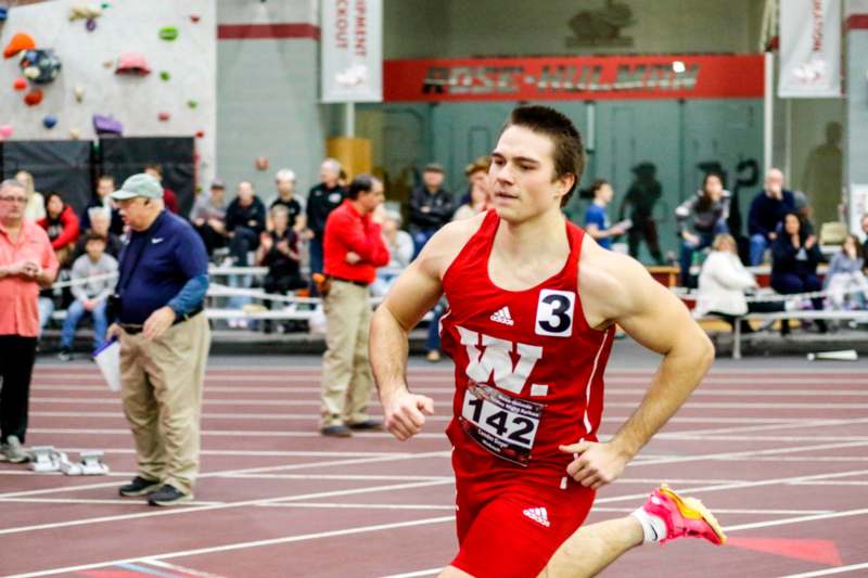 a man running on a track