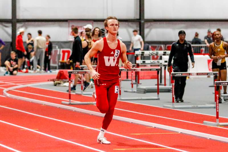 a man running on a track