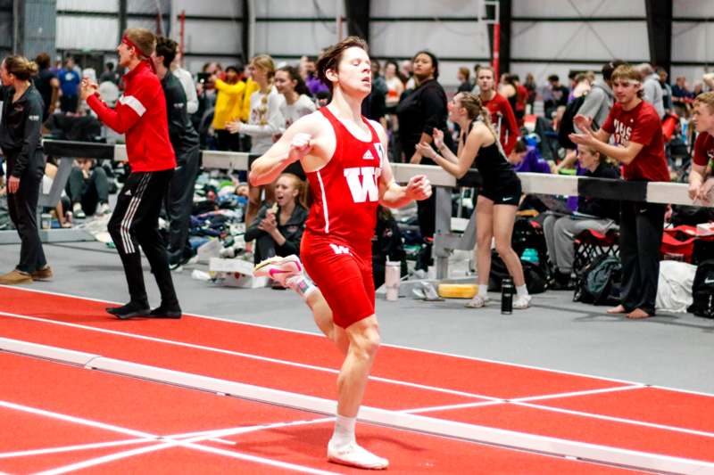 a man running on a track