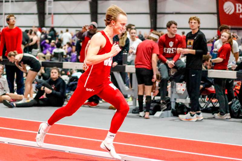 a man running on a track