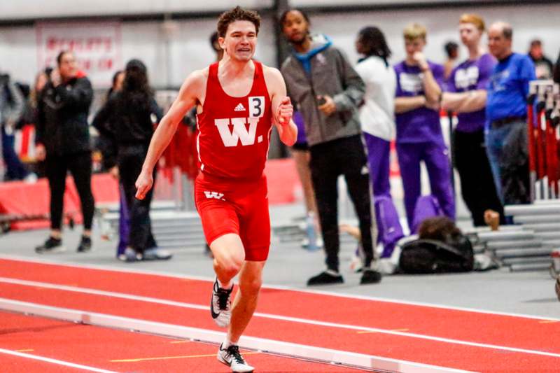 a man running on a track