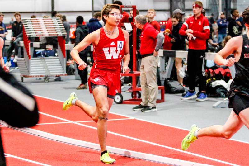 a man running on a track