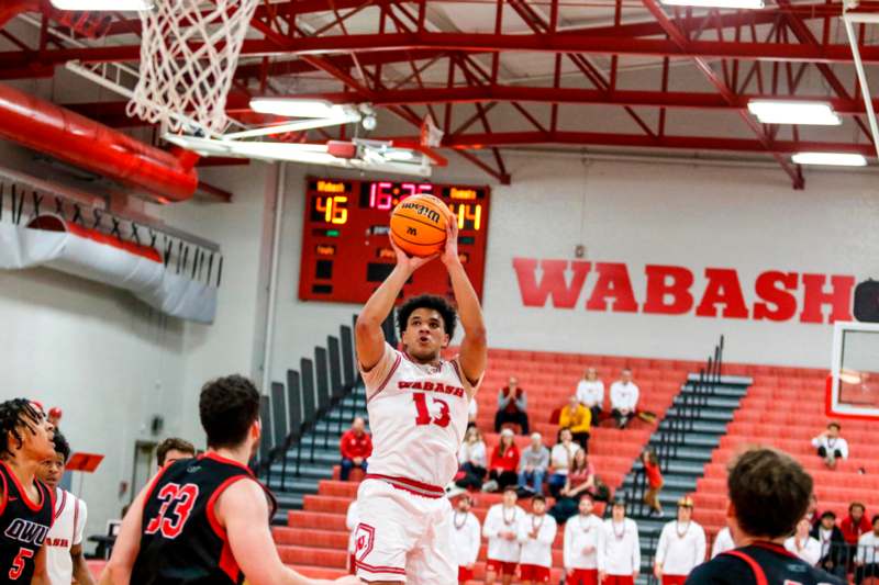 a basketball player in a gym