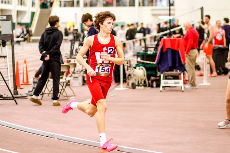 a man running on a track