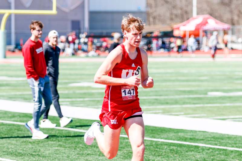 a man running on a track