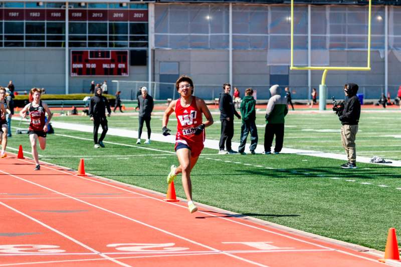 a person running on a track