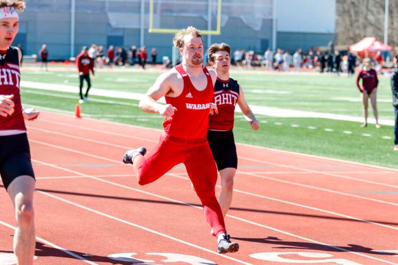 a man running on a track