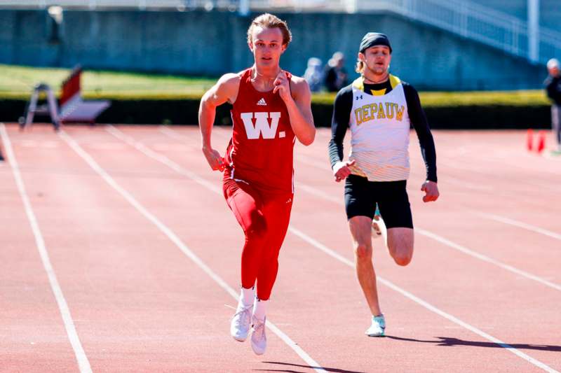 a man running on a track