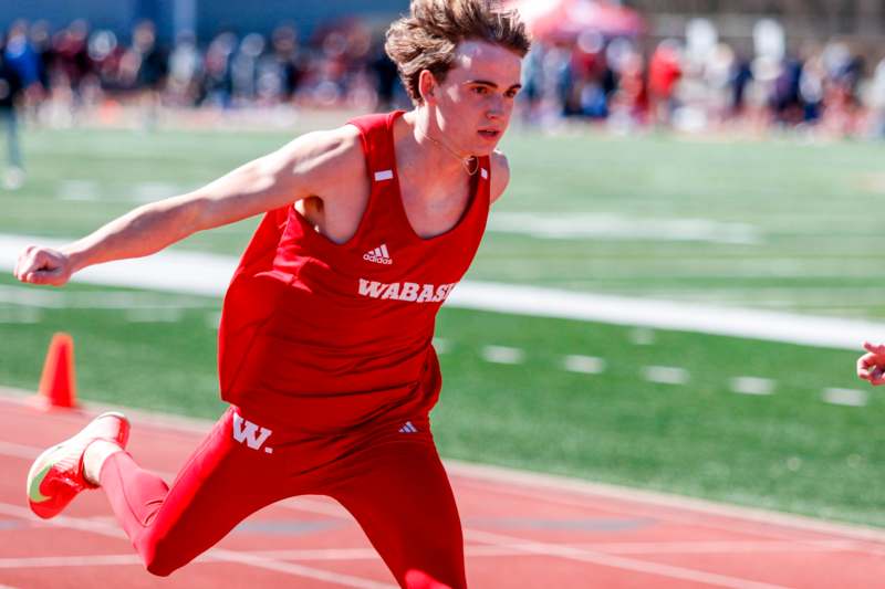 a man running on a track