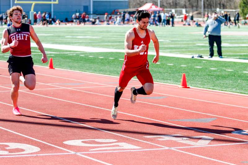 a man running on a track