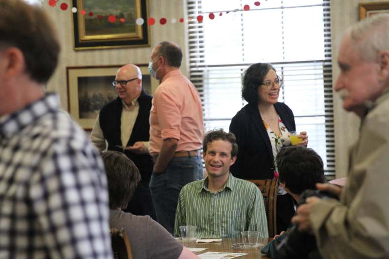 a group of people in a room