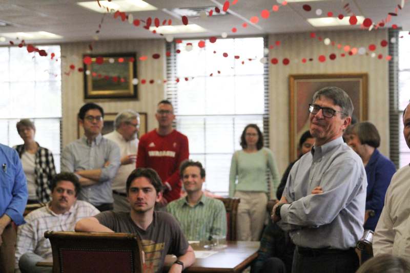 a group of people in a room