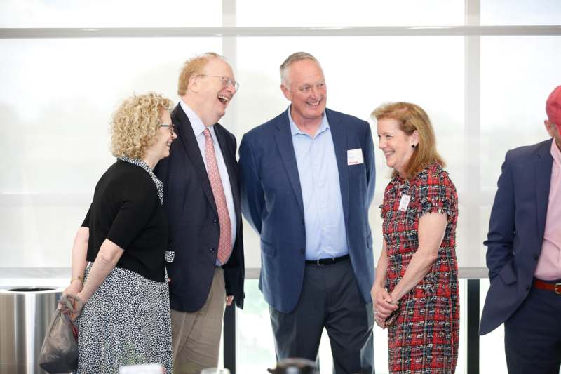 a group of people laughing