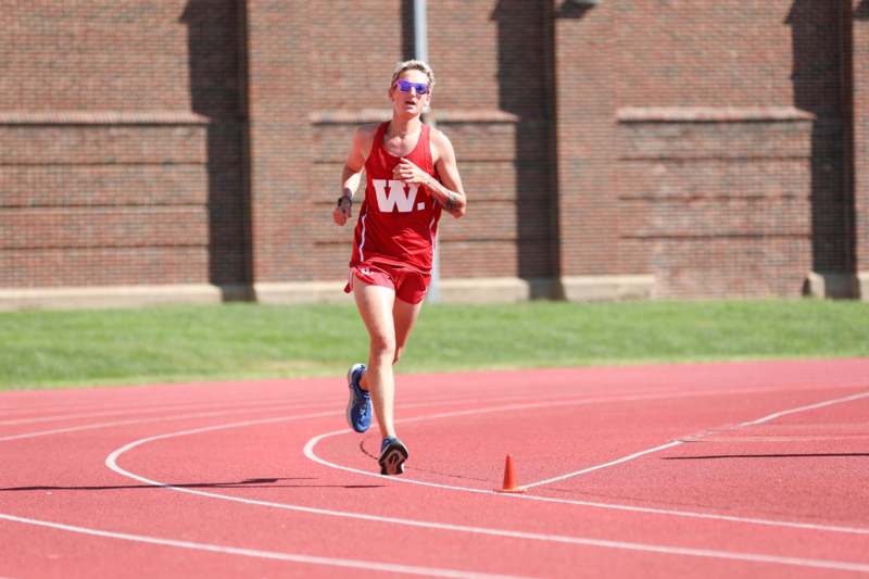 a person running on a track