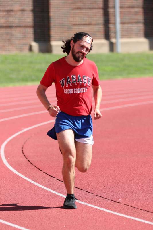 a man running on a track