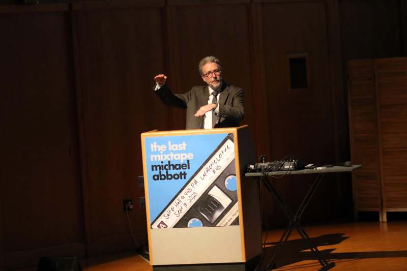 a man standing at a podium