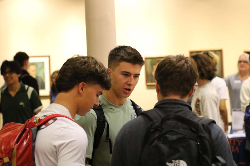 a group of people in a room