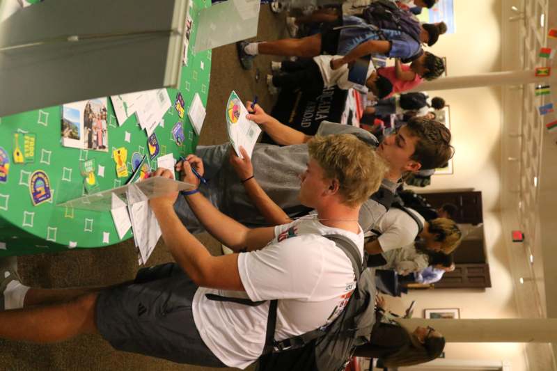 a group of people at a table