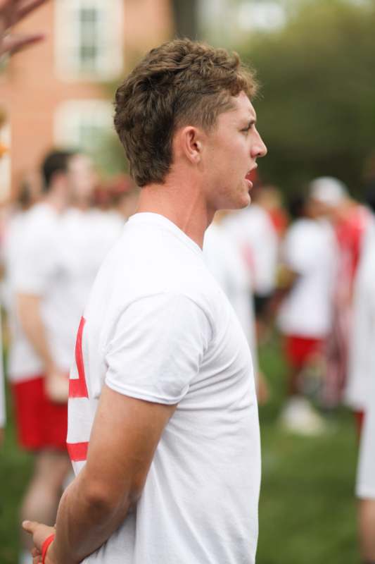 a man in a white shirt