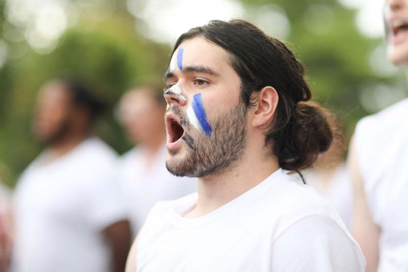a man with his mouth open