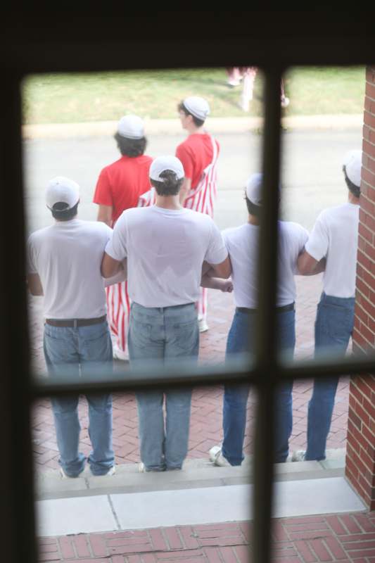 a group of people standing outside