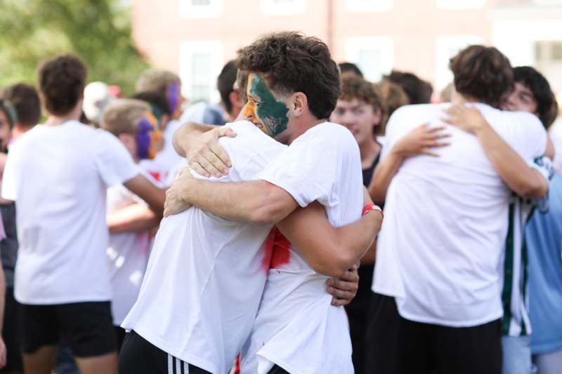 a group of people hugging