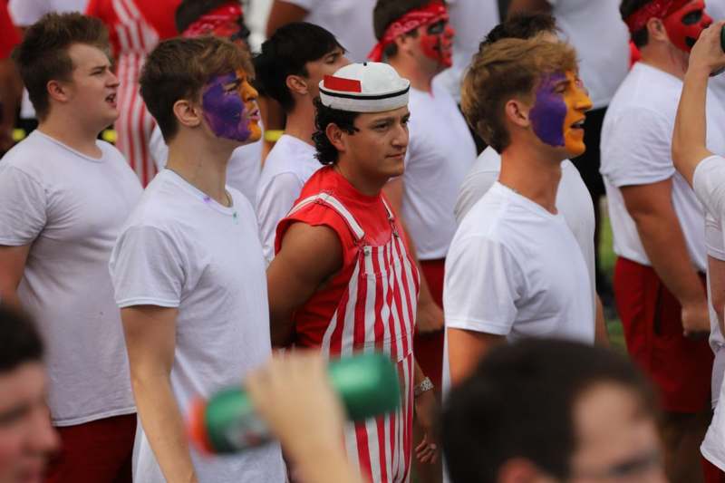 a group of people with face paint