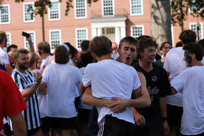 a group of people hugging